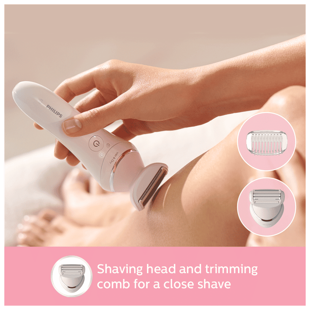 Buy PHILIPS Series 8000 Rechargeable Cordless Wet & Dry Epilator for Legs, Face & Arms with 4